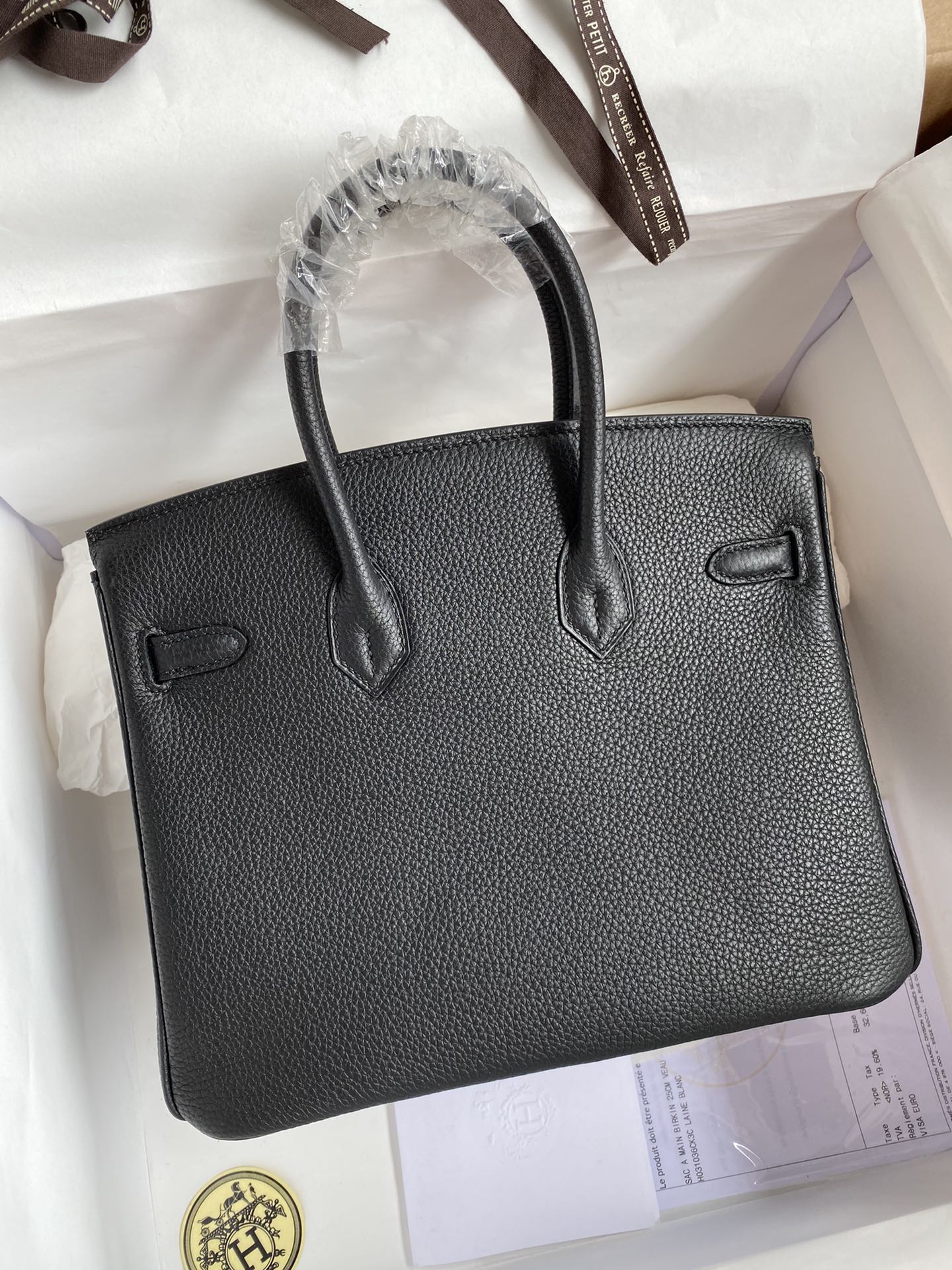 Hermes Birkin 25CM Togo Leather Handbag Black